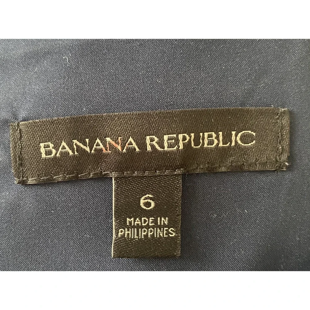 Banana Republic Navy Floral Linen Strappy Wide Leg Cropped Jumpsuit 6 426580-00